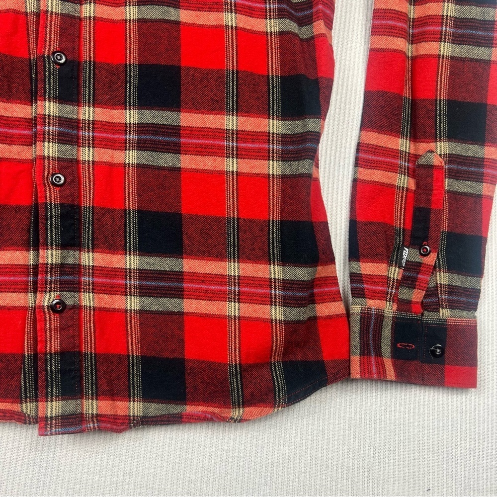 FOX Racing Flannel Shirt Men’s MEDIUM Cotton Plaid Long Sleeve Outdoor Glamper - Picture 3 of 12